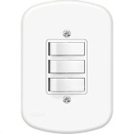 Conjunto Fame 4X2 Branco Com Placa 3Simples 