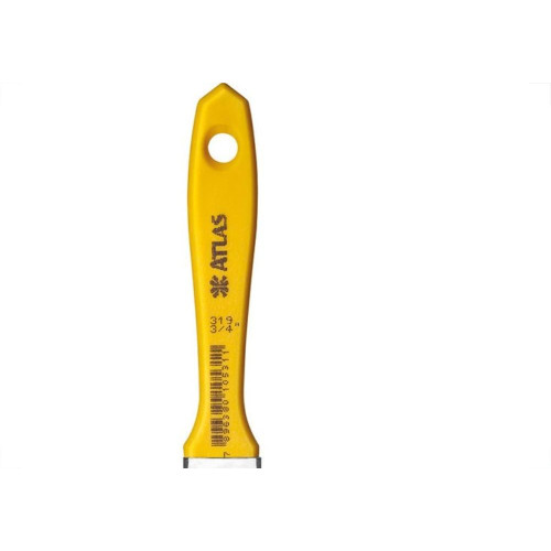 Pincel Trincha Pintura Atlas   319 X 3/4'' Amarela 319/2 - Kit C/12 