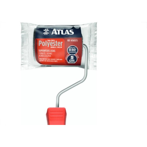 Rolo Poliester Atlas Cinza 406 05Cm Com Cabo 406/5