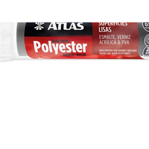 Rolo Poliester Atlas Cinza 406 23Cm Sem Cabo 406/23