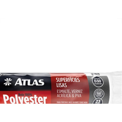 Rolo Poliester Atlas Cinza 406 23Cm Sem Cabo 406/23