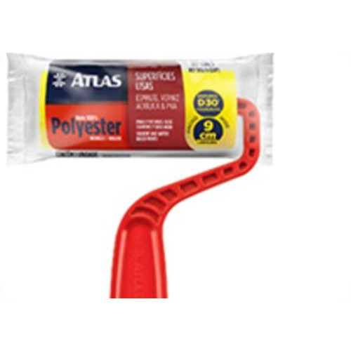 Rolo Poliester Atlas Amarelo 606 09Cm Com Cabo 606/9