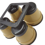 Pe Geladeira/Fogao Plastico Redondo Pratic Bege