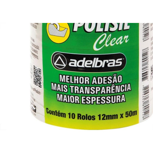 Fita Adesiva Transparente Adelbras 12X50  - Kit C/10 