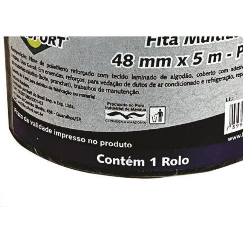 Fita Silver Tape Brasfort Multiuso 48 X 5M Preta 7646