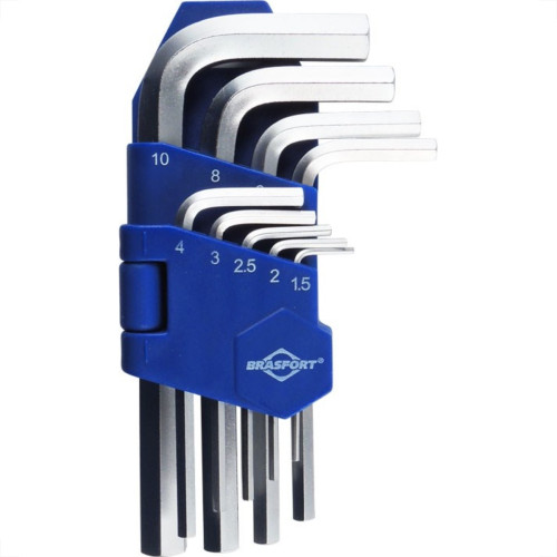 Chave Allen Brasfort 1,5 A 10Mm Com Suporte Com 09 Pecas 7829