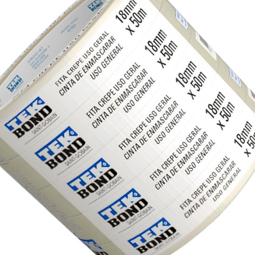 Tek Fita Crepe  Bond 18Mm X 50Mt - Kit C/5 Rl