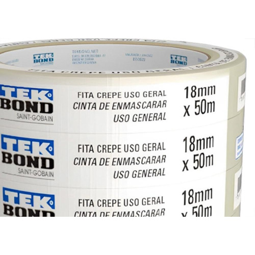 Tek Fita Crepe  Bond 18Mm X 50Mt - Kit C/5 Rl