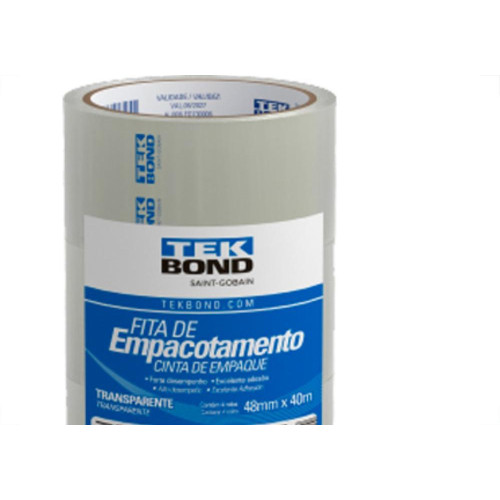 Tek Fita Adesiva P/Embalagem Transp. 48X40Mt - Kit C/4 Un
