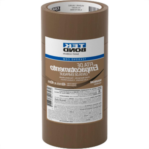 Tek Fita Adesiva P/Embalagem Marrom  48X40Mt - Kit C/4 Un