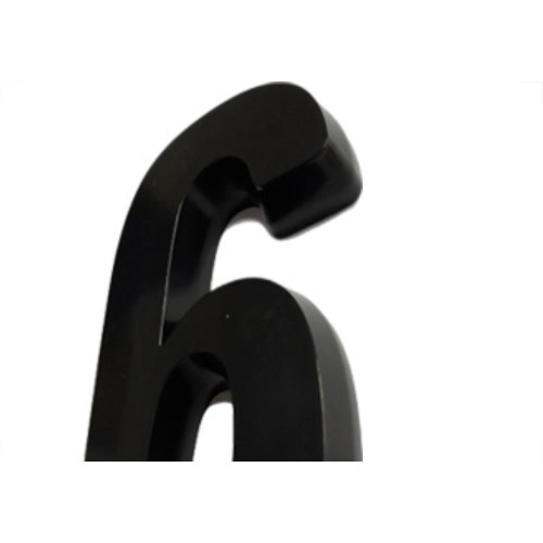 Deplasti Numero  3D Preto 6 13Cm