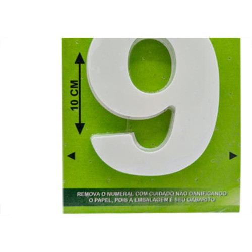 Lubian Numero  3D Branco Abs 9 10Cm