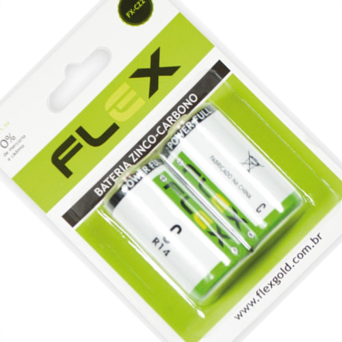 Flex Pilha  Tipo C Zinco-Carbono C/2