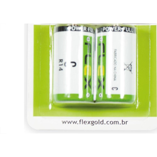 Flex Pilha  Tipo C Zinco-Carbono C/2
