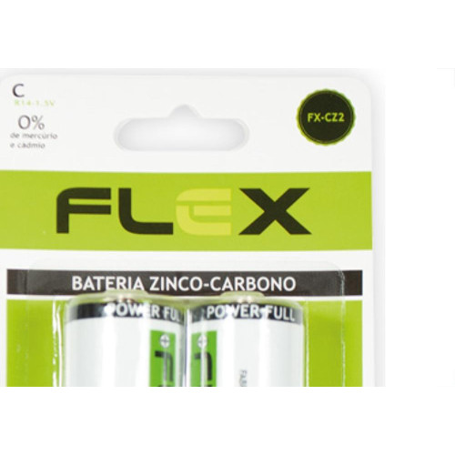 Flex Pilha  Tipo C Zinco-Carbono C/2