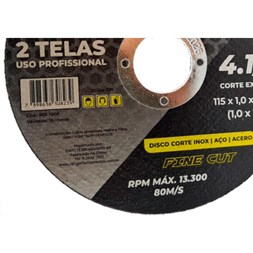 Ranger Disco  Ct.Inox 4.1/2X1.0X7/8 - Kit C/10 Un