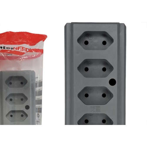 Interneed Tomada Barra  10A 5T.Cinza