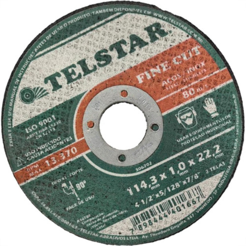 Telstar Disco Tels.Inox/Ferro 41/2X1,0X7/8 - Kit C/5 Pc