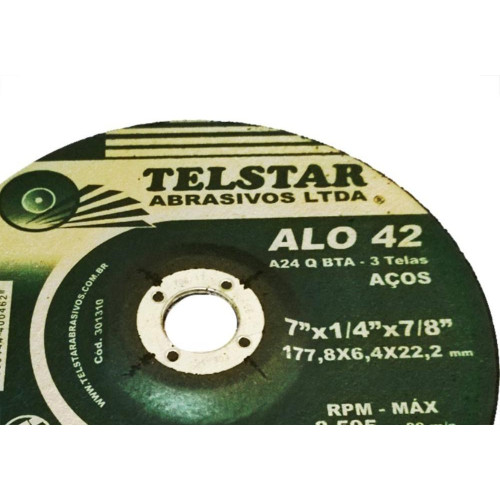 Telstar Disco Tels.Desbaste 7 X 7/8-  Ao42 - Kit C/5 Pc