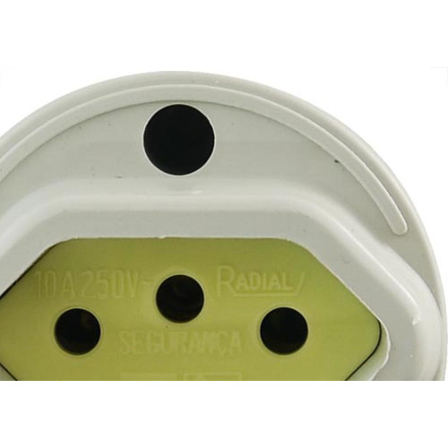 Radial Tomada Ext. Redonda Cinza 10A - Kit C/10 Pc