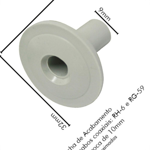 Sforplast Eletrica Bucha Passagem P/Cabo Coaxial C/50