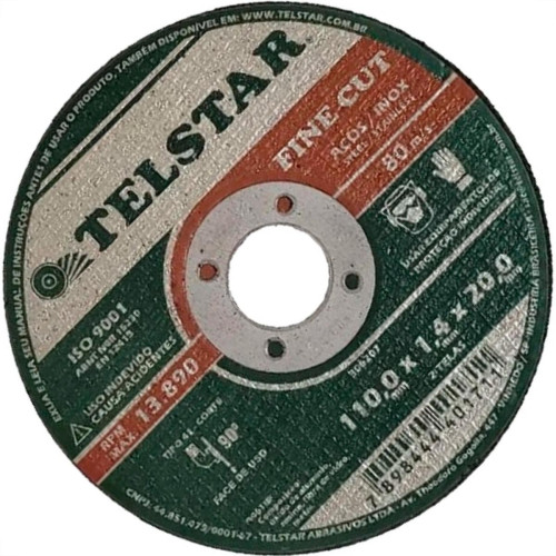 Telstar Disco Tels.Inox/Ferro 110 X 20Mm - Kit C/5 Pc