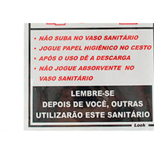 Look Placa Sinalizacao 15X20 San.Educativo F