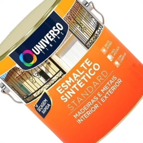 Universo Tinta Esmalte Sintetico 1/16 = (225Ml) Preto Fosc