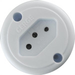 Cerge Tomada Ext. Redonda Brnca 10A - Kit C/10 Pc