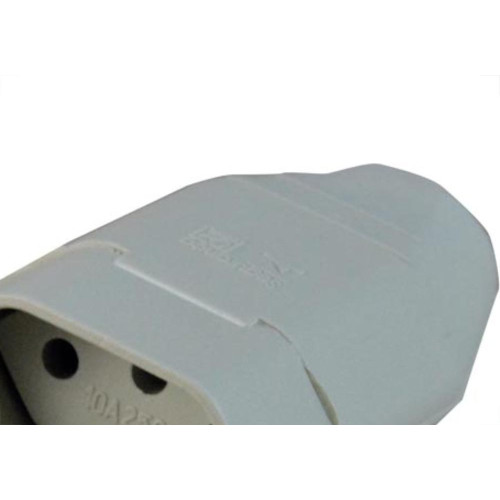 Radial Pino Femea 2P+T  10A Cinza - Kit C/10 Pc