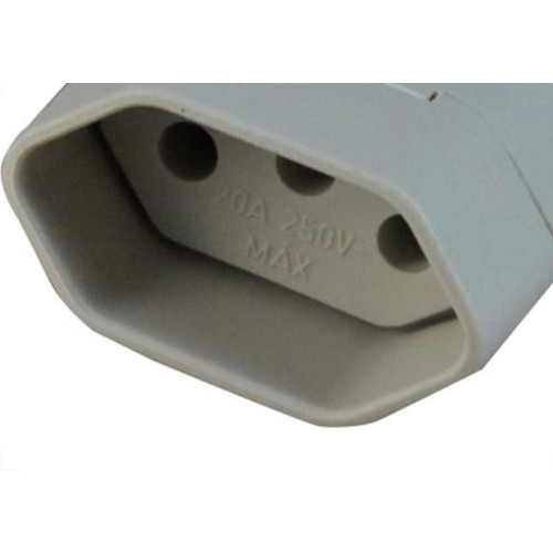 Radial Pino Femea 2P+T  20A Cinza - Kit C/10 Pc