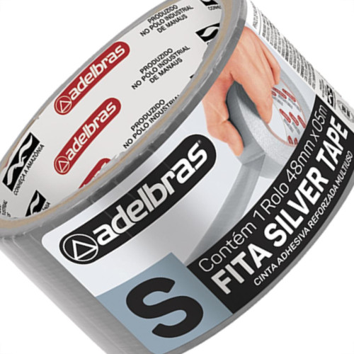 Adelbras Fita Adesiva Silvert.Adel.48X 5M Prata