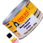 Ibere Massa Plastica  Preta 400 Grs - Kit C/12 Pc
