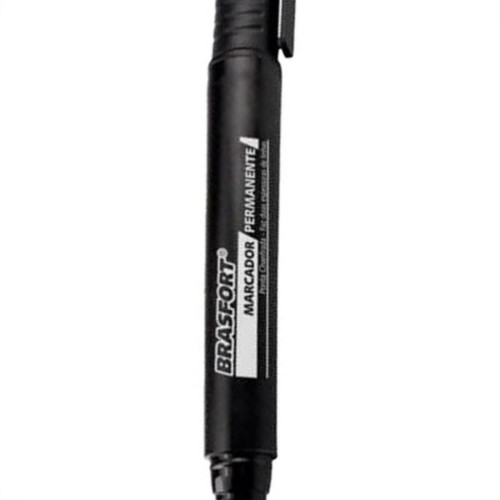 Brasfort Caneta P/Marcacao  Gros.Preto 7858 - Kit C/12 Pc