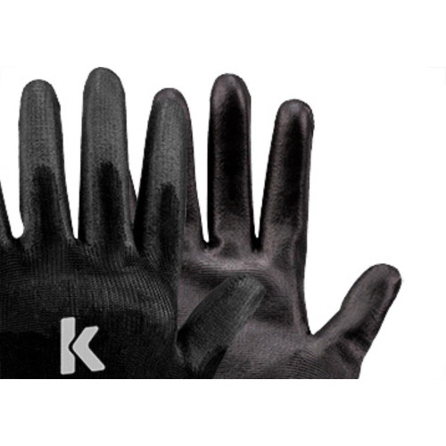 Kalipso Luva  Multitato Pu Preta. G - Kit C/12 Pr
