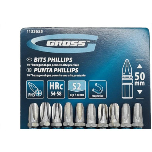 Mundo Das Ferramentas Bits Phillips Gross S2(Ph3)X 50Mm C/10