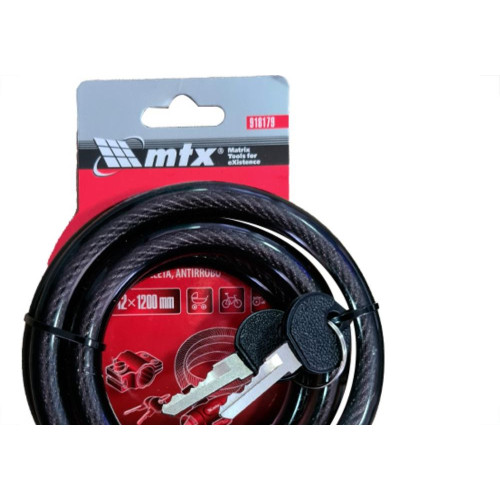 Mundo Das Ferramentas Cadeado P/Moto Chave 12Mmx120Cm Mtx