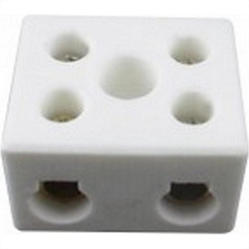 Conector Porcelana Brasfort 2 Polos - 16Mm Fixar - 8766 - Kit C/10 Pecas