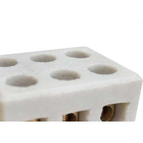 Conector Porcelana Brasfort 3 Polos - 10Mm - 8610 - Kit C/10 Pecas