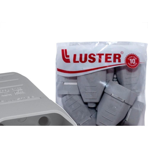 Pino Femea Luster 2 Polos 10A. Cinza 2075 - Kit C/10 Pecas
