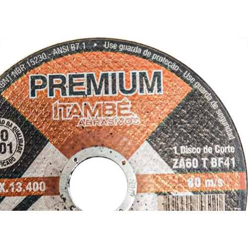 Disco Aco Inox Itambe 4.1/2''X5/128''X7/8'' Premium - Fino 1,0Mm - Kit C/25 Pecas
