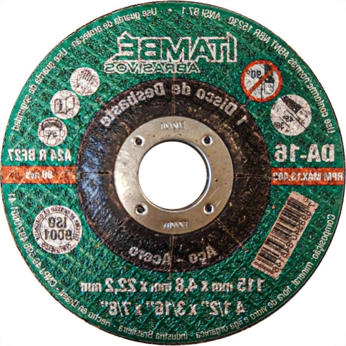 Disco Desbaste Itambe 4.1/2''X3/16''X7/8'' - Da-16 - 7060
