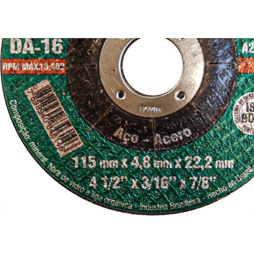 Disco Desbaste Itambe 4.1/2''X3/16''X7/8'' - Da-16 - 7060