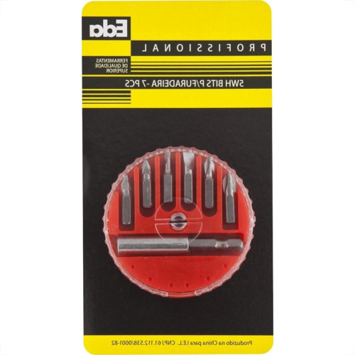 Kit Bits Para Furadeira Eda Com 07 Pecas E Suporte - 5Wh