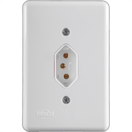 Conjunto Ilumi Stylus Branco Com Placa 1 Tomada 2P+T. 20A. - 20141