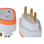 Pino Adaptador Daneva 2 Polos+Terra 10A. Chato Para Redondo 1630 - Kit C/12 Pecas