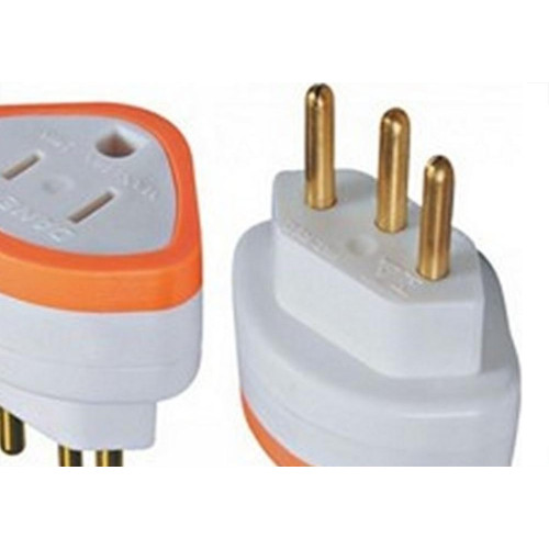 Pino Adaptador Daneva 2 Polos+Terra 10A. Chato Para Redondo 1630 - Kit C/12 Pecas