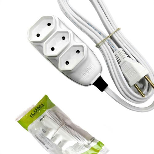 Extensao Ilumi Paralela 2 Polos 0,75Mm Branca -10M - 17931