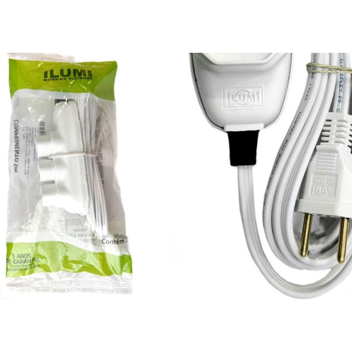 Extensao Ilumi Paralela 2 Polos 0,75Mm Branca -10M - 17931