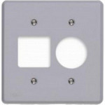Placa Conjunto Ilumi Cinza 4X4 - 2 Interruptores + 1 Tomada - Kit C/10 Pecas